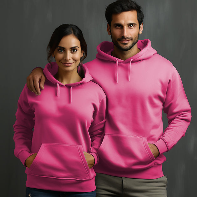 Safety Pink Hoodie with Kangaroo Pocket