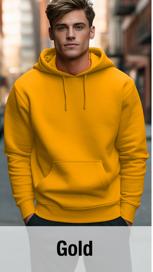 Gold Hoodie with Kangaroo Pocket-MOQ 50 pcs