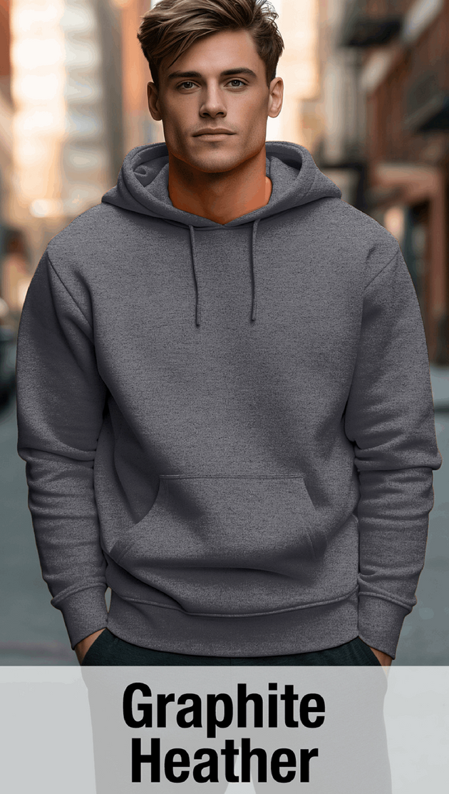 Graphite Heather Hoodie with Kangaroo Pocket