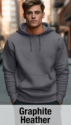 Graphite Heather Hoodie with Kangaroo Pocket-MOQ 50 pcs