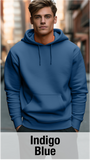 Sweat à capuche bleu indigo avec poche kangourou-MOQ 50 pcs