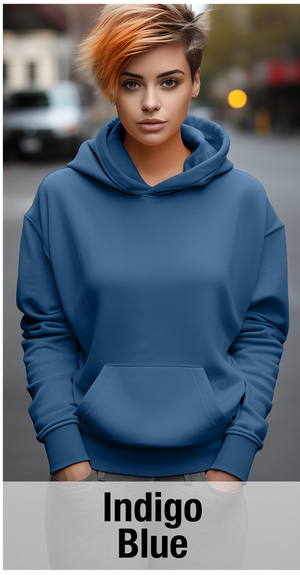 Sweat à capuche bleu indigo avec poche kangourou-MOQ 50 pcs