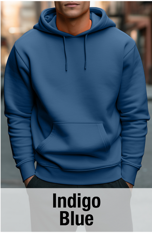 Indigo Blue Hoodie with Kangaroo Pocket