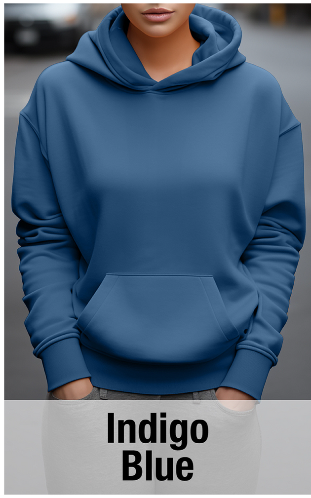 Indigo Blue Hoodie with Kangaroo Pocket