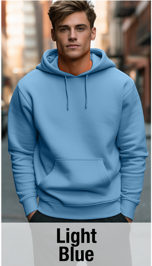 Light Blue Hoodie with Kangaroo Pocket