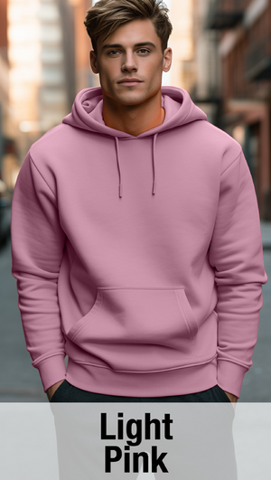 Light Pink Hoodie with Kangaroo Pocket-MOQ 50 pcs