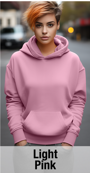 Sweat à capuche rose clair avec poche kangourou-MOQ 50 pcs