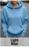 Sweat à capuche bleu clair avec poche kangourou-MOQ 50 pcs