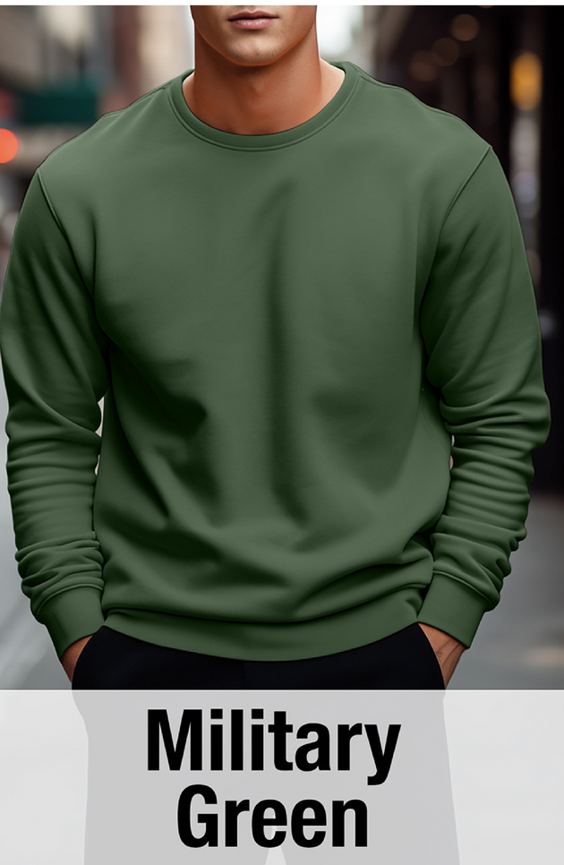 Sweat-shirt vert militaire MOQ 50 PCS