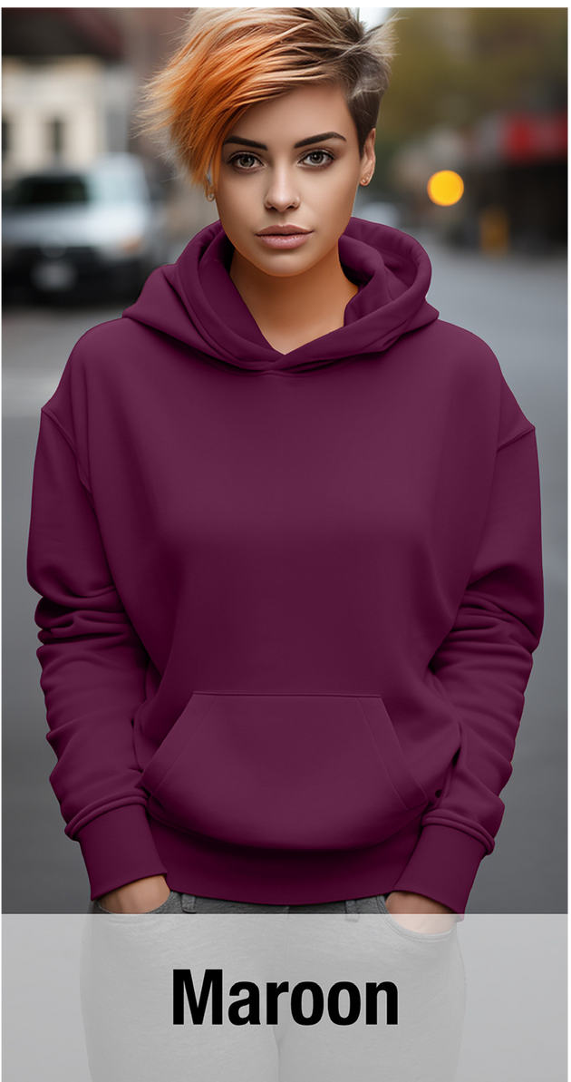 Maroon Hoodie with Kangaroo Pocket