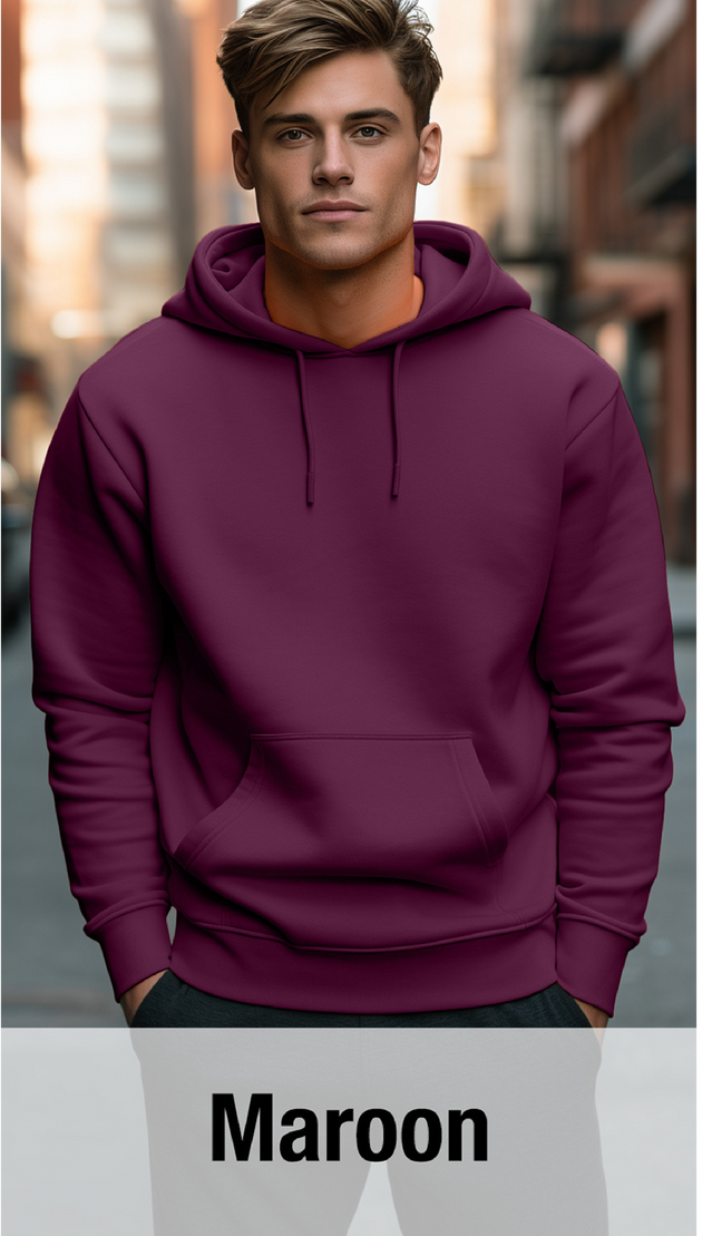 Maroon Hoodie with Kangaroo Pocket