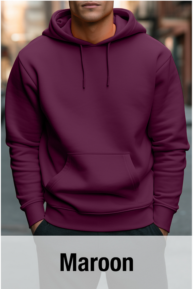 Maroon Hoodie with Kangaroo Pocket