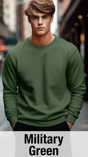 Sweat-shirt vert militaire MOQ 50 PCS