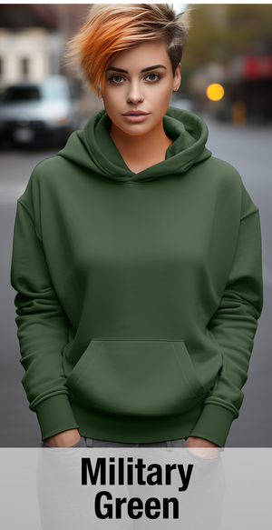 Sweat à capuche vert militaire avec poche kangourou-MOQ 50 pièces