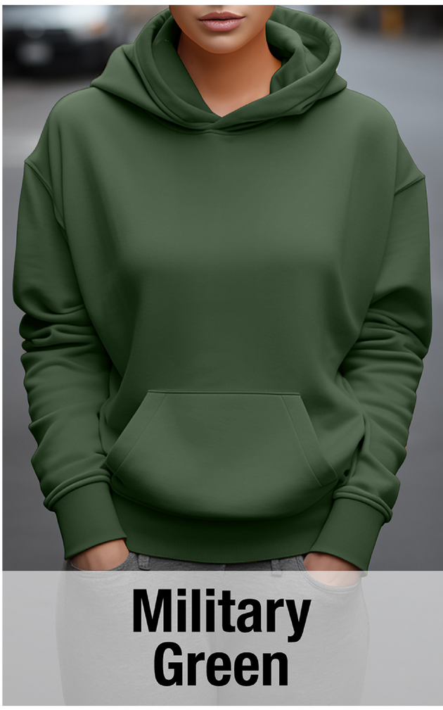 Military Green Hoodie with Kangaroo Pocket