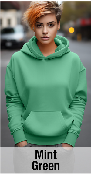 Sweat à capuche vert menthe avec poche kangourou-MOQ 50 pcs