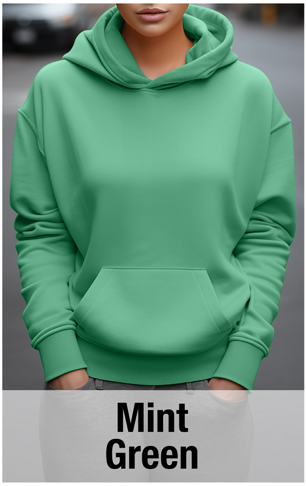 Sweat à capuche vert menthe avec poche kangourou-MOQ 50 pcs