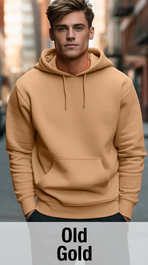 Old Gold Hoodie with Kangaroo Pocket