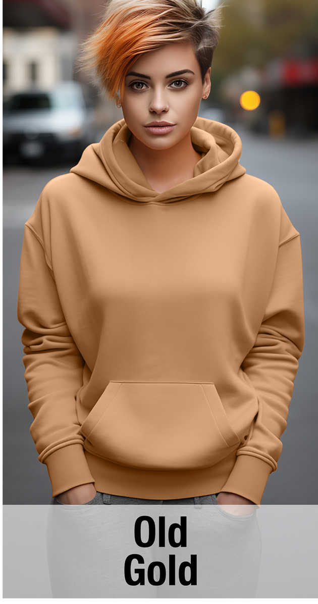 Old Gold Hoodie with Kangaroo Pocket