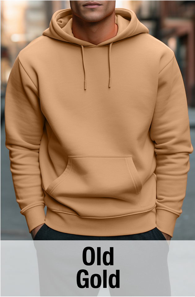 Old Gold Hoodie with Kangaroo Pocket