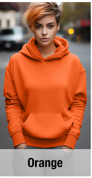 Sweat à capuche orange avec poche kangourou-MOQ 50 pièces