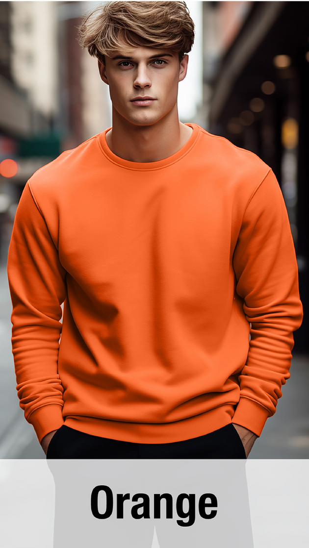 Sweat-shirt orange MOQ 50 PCS