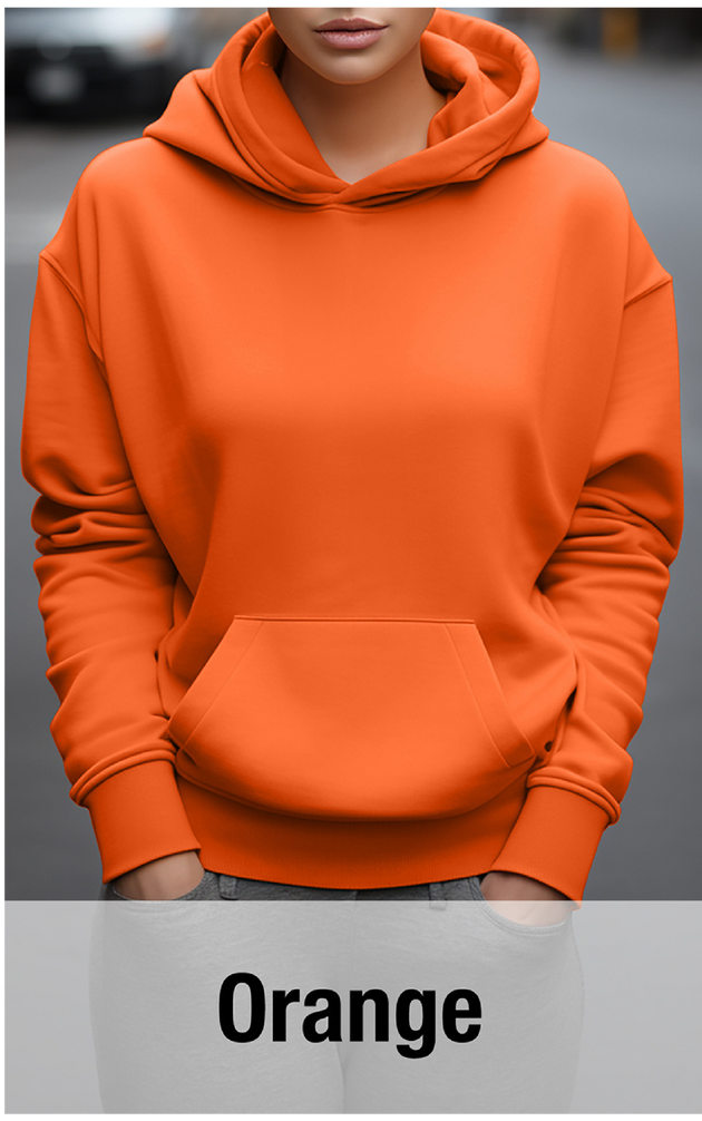 Orange Hoodie with Kangaroo Pocket