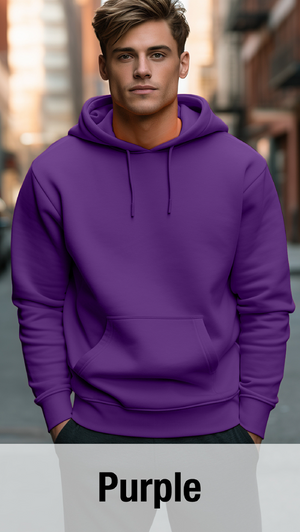 Purple Hoodie with Kangaroo Pocket-MOQ 50 pcs