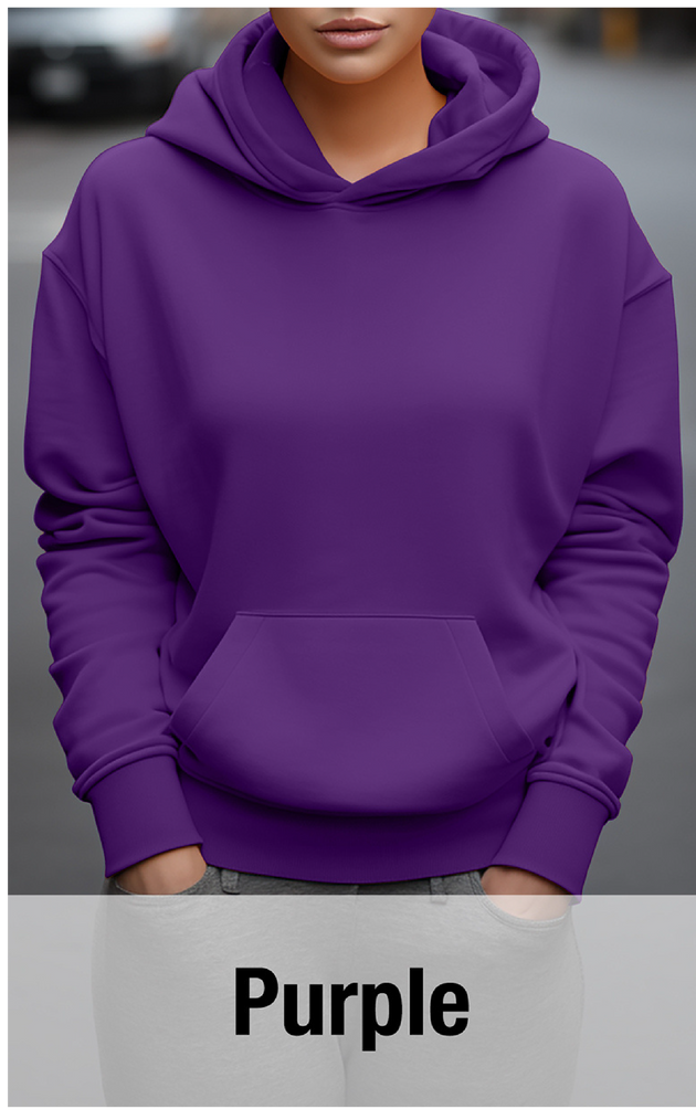 Sweat à capuche violet avec poche kangourou-MOQ 50 pièces