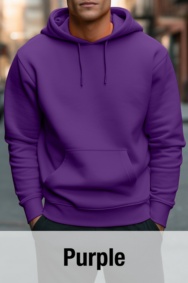 Purple Hoodie with Kangaroo Pocket