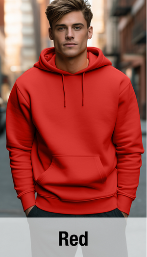 Red Hoodie with Kangaroo Pocket-MOQ 50 pcs