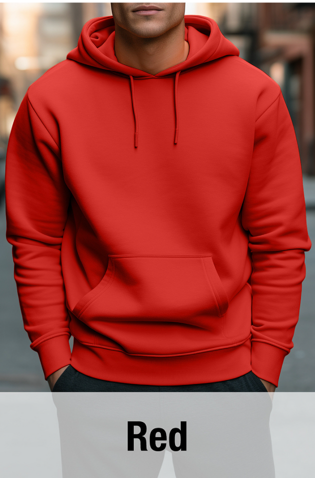 Red Hoodie with Kangaroo Pocket