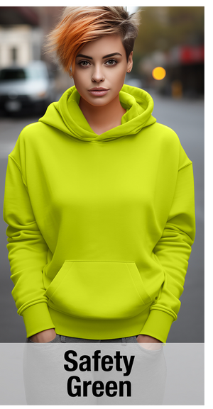 Safety Green Hoodie with Kangaroo Pocket