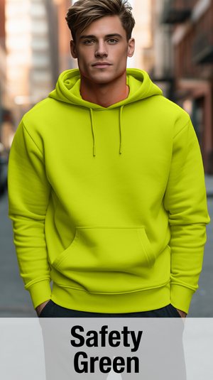 Safety Green Hoodie with Kangaroo Pocket-MOQ 50 pcs