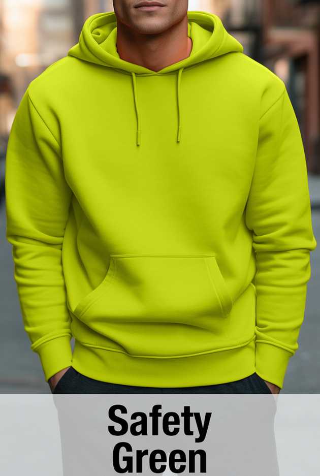 Safety Green Hoodie with Kangaroo Pocket