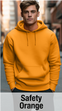 Safety Orange Hoodie with Kangaroo Pocket