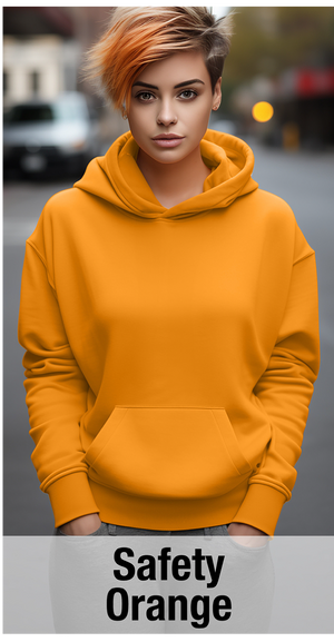 Safety Orange Hoodie with Kangaroo Pocket