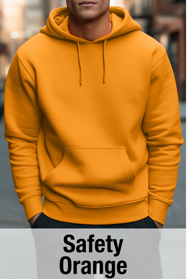 Safety Orange Hoodie with Kangaroo Pocket