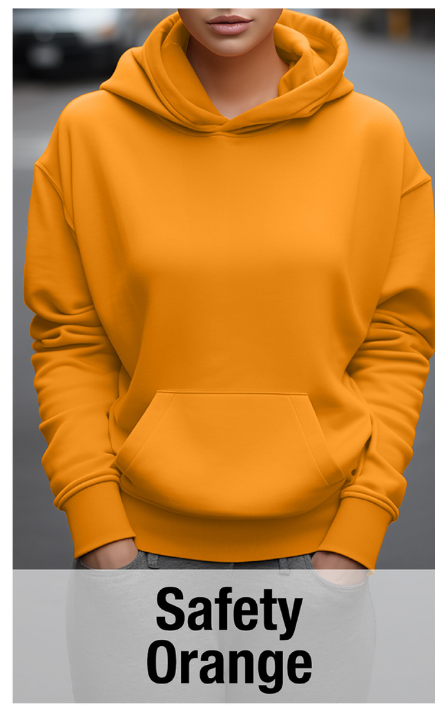 Safety Orange Hoodie with Kangaroo Pocket