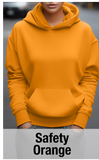 Safety Orange Hoodie with Kangaroo Pocket