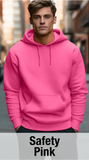 Safety Pink Hoodie with Kangaroo Pocket