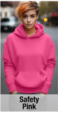 Sweat à capuche rose de sécurité avec poche kangourou-MOQ 50 pcs