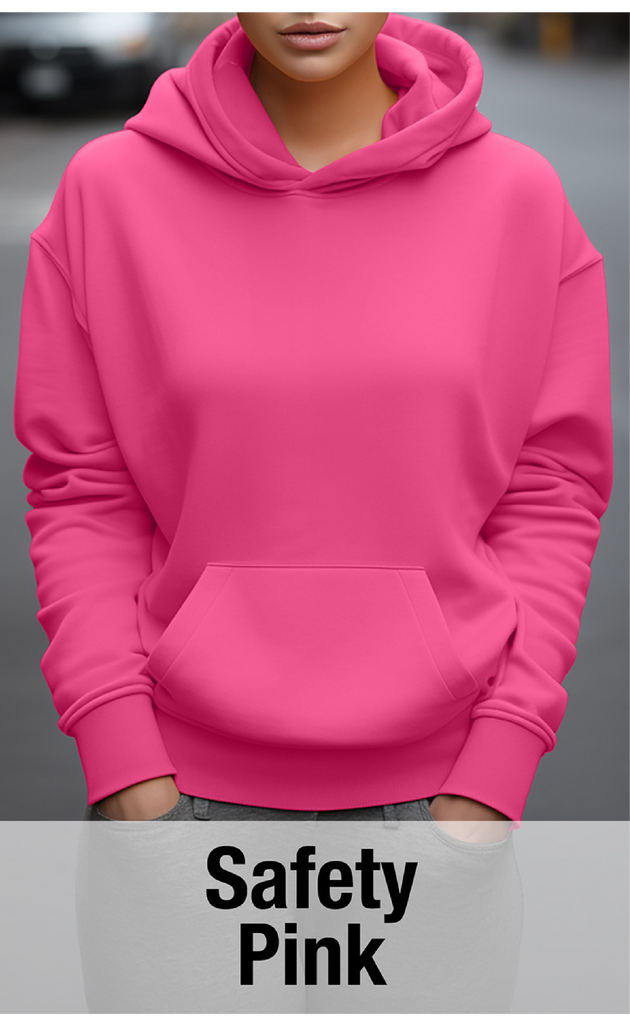 Safety Pink Hoodie with Kangaroo Pocket