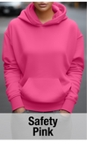 Safety Pink Hoodie with Kangaroo Pocket