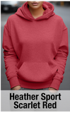 Sweat à capuche Heather Sport Scarlet avec poche kangourou-MOQ 50 pièces