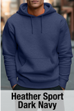 Heather Sport Dark Navy Hoodie with Kangaroo Pocket