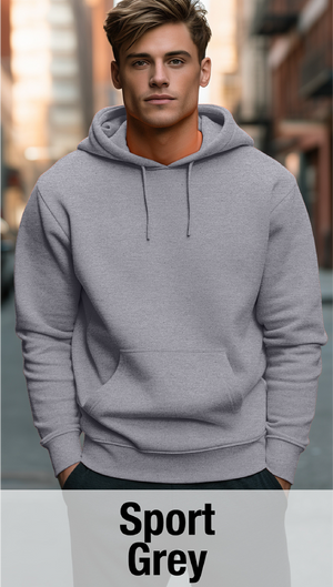 Sport Grey Hoodie with Kangaroo Pocket-MOQ 50 pcs