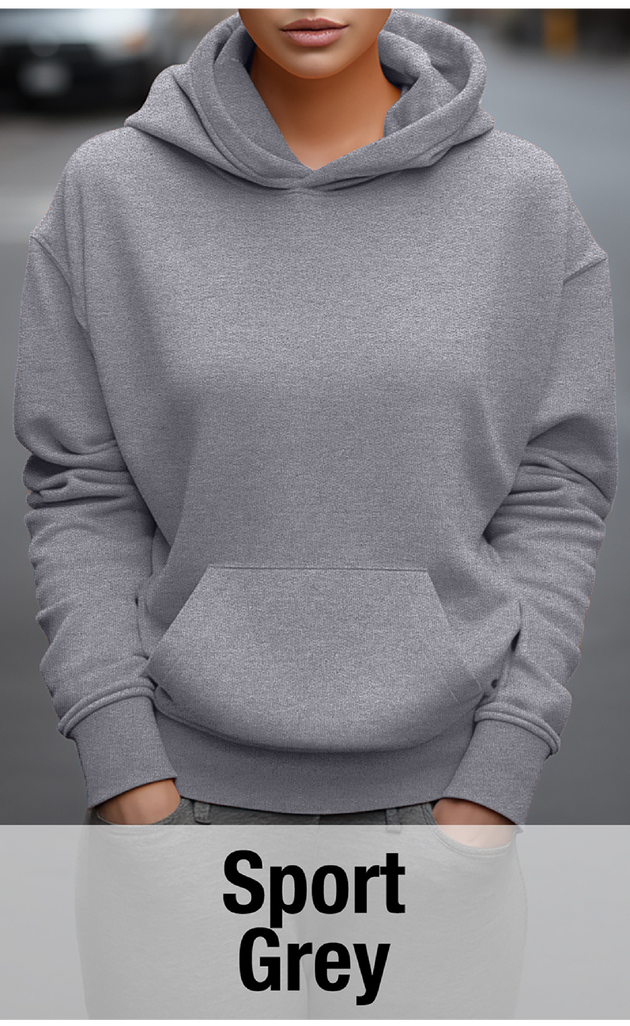 Sweat à capuche gris sport avec poche kangourou-MOQ 50 pièces