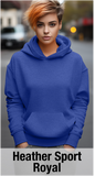 Sweat à capuche Heather Sport Royal avec poche kangourou-MOQ 50 pièces