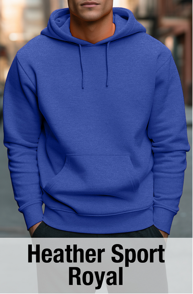 Heather Sport Royal Hoodie with Kangaroo Pocket